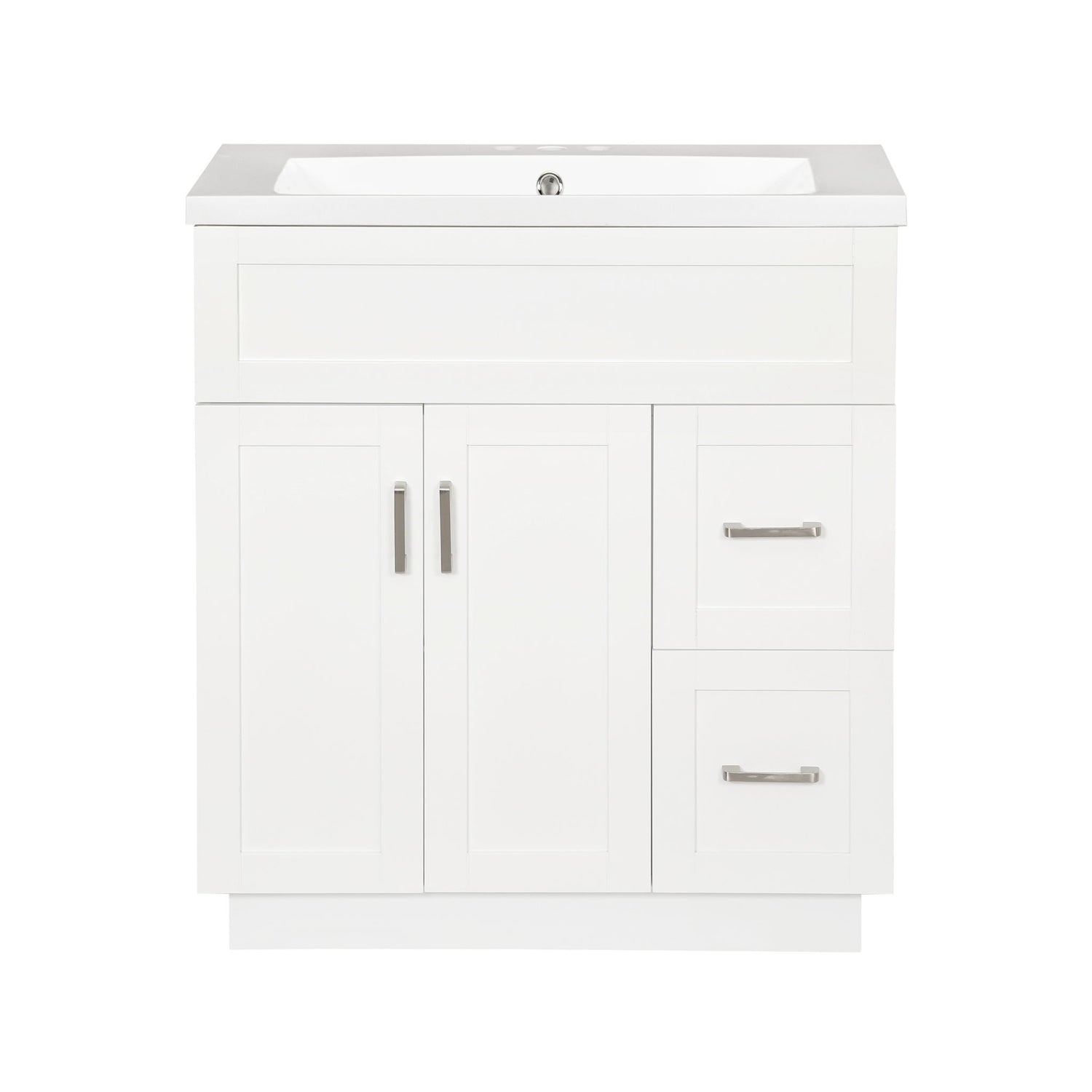 Bathroom Vanity With 2 Doors, 2 Drawers, Adjustable Shelf, Hidden Slides &amp; Soft Close Hinges