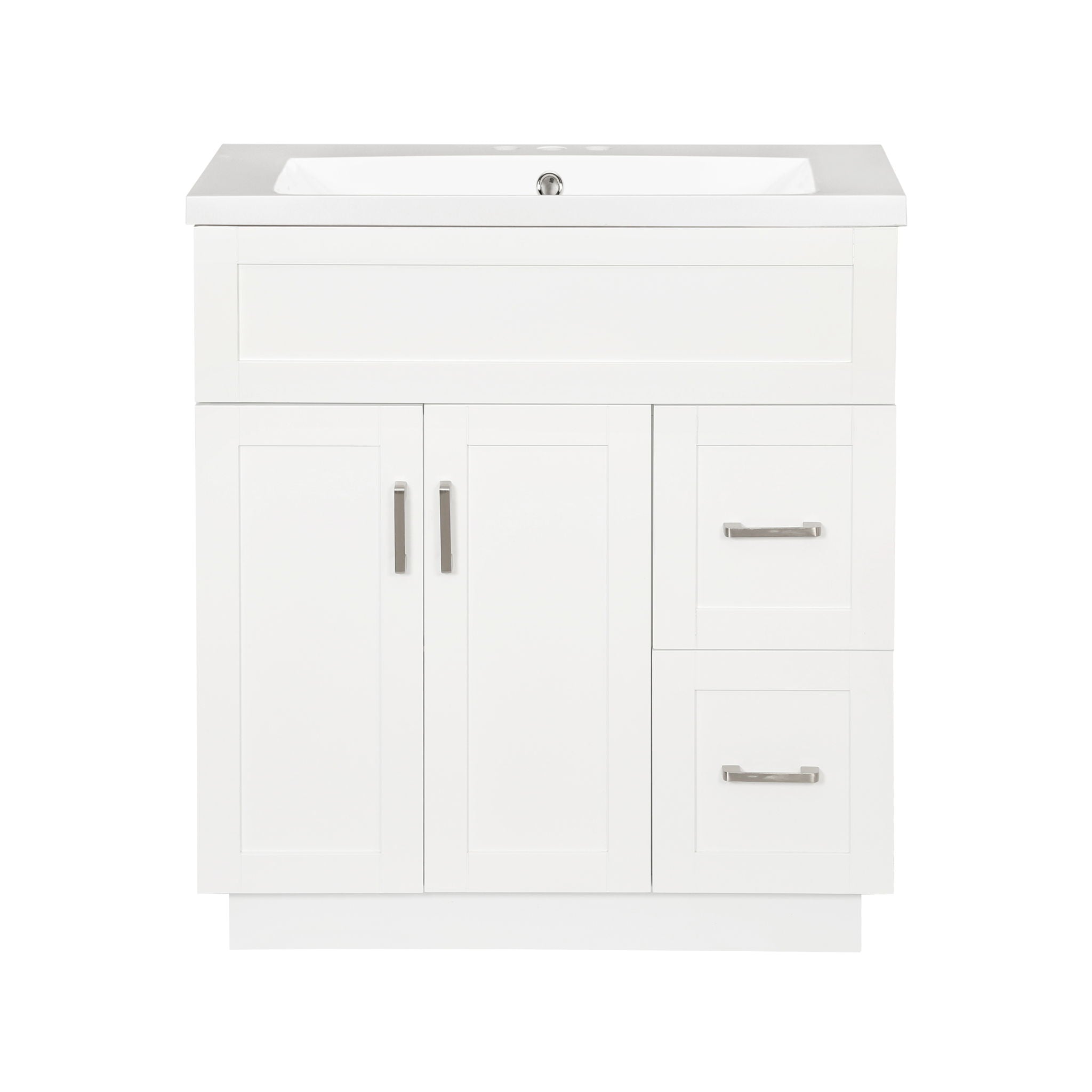 Bathroom Vanity With 2 Doors, 2 Drawers, Adjustable Shelf, Hidden Slides &amp; Soft Close Hinges
