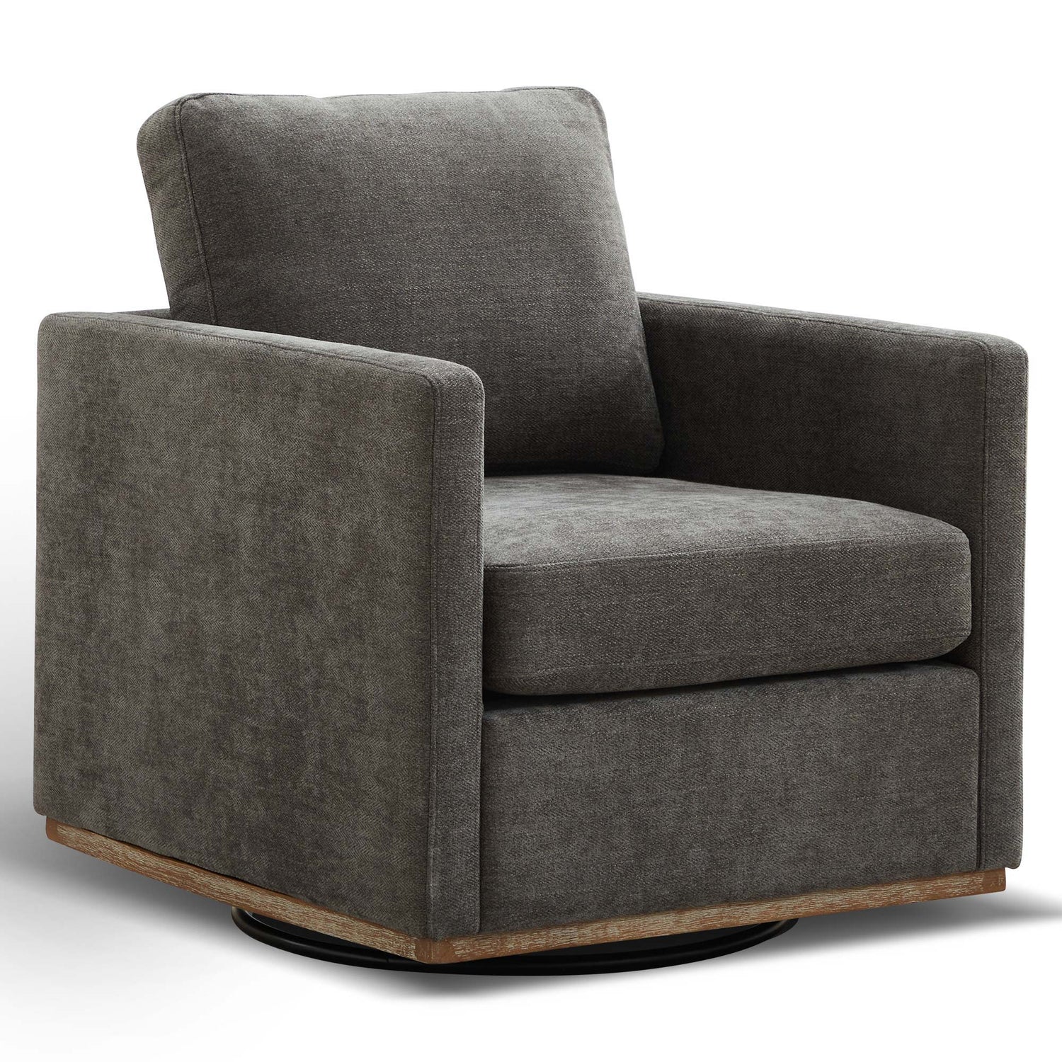 Square Upholstered Swivel Accent Chair
