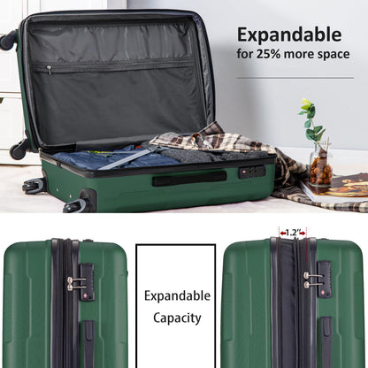 Expanable Spinner Wheel 2 Piece Luggage Set ABS Lightweight Suitcase With Tsa Lock 20&quot; / 24&quot;