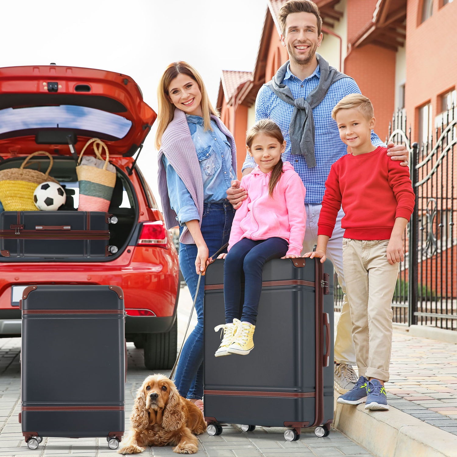 Hardshell Luggage With Tsa Lock, 24&quot; Expandable Lightweight Suitcase With Spinner Wheels, Single Vintage Luggage