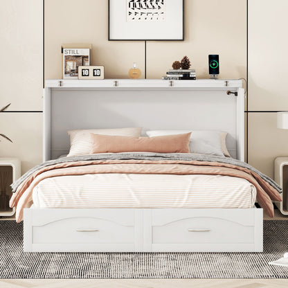 Murphy Bed With Drawer And A Set Of Sockets &amp; USB Ports, Pulley Structure Design