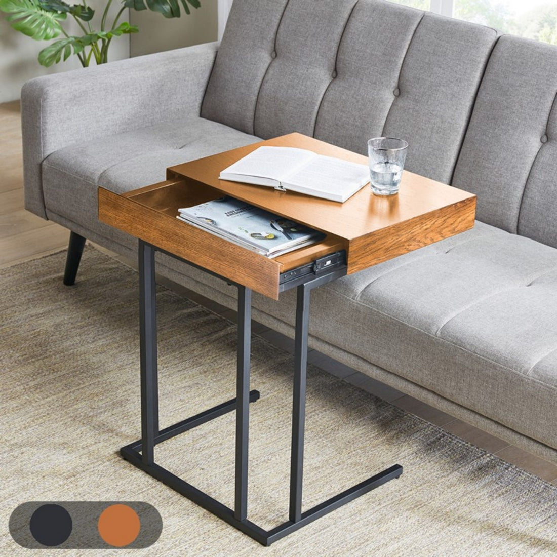 Wynn - Pull Up Table With Storage Compartment 22X16X26&quot; - Pecan