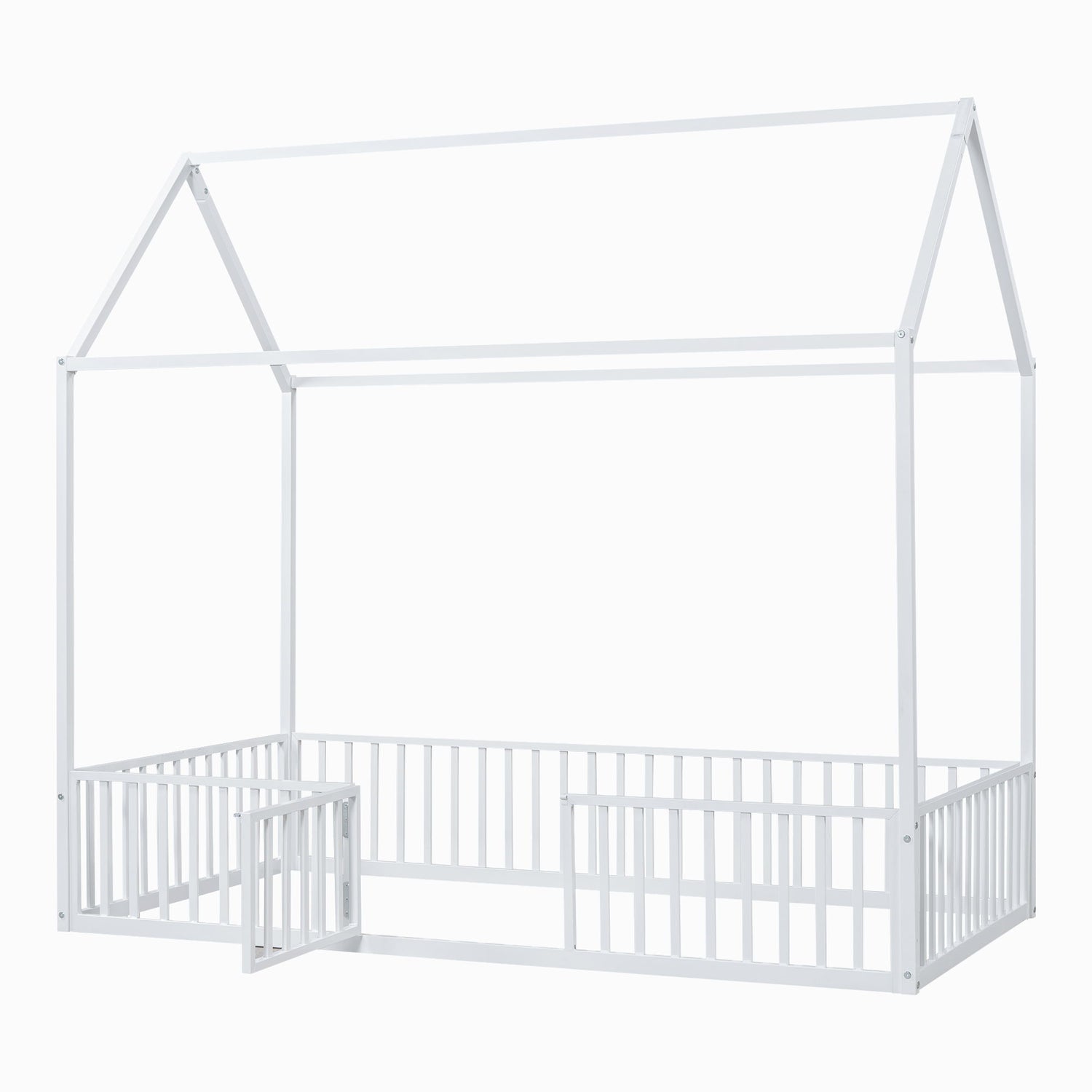 Metal House Bed With Fence And Door