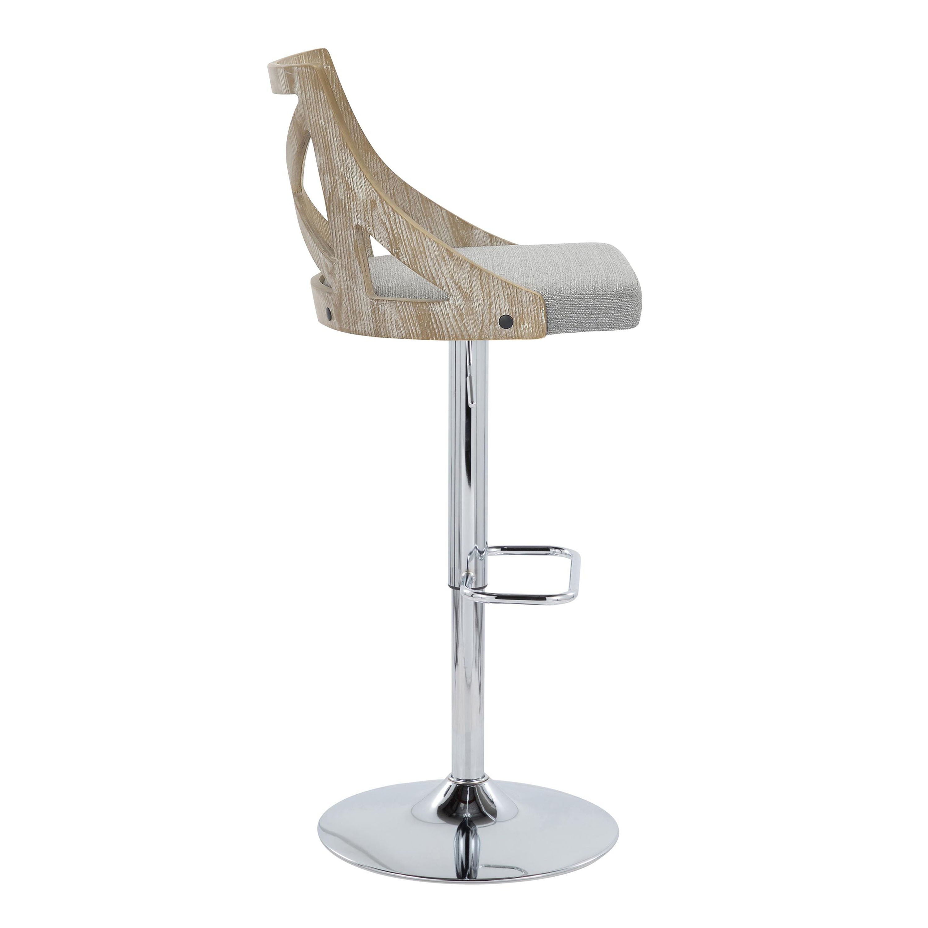 Charlotte - Farmhouse Adjustable Height Barstool &amp; Swivel Rounded Rectangle Footrest (Set of 2)