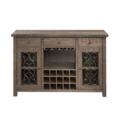 Raphaela - Server With Cup Holder &amp; Wine Rack - Cherry