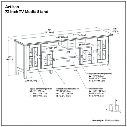 Artisan - TV Media Stand - Russet Brown