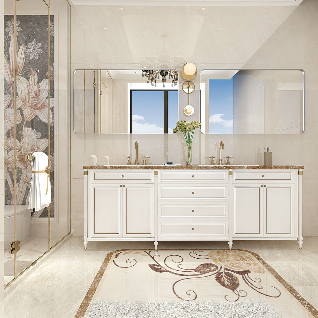 Rounded Corner Rectangle Bathroom Mirror For Wall Metal Frame Wall Mounted Bathroom Mirror Vanity Bathroom Mirror (Horizontal &amp; Vertical)