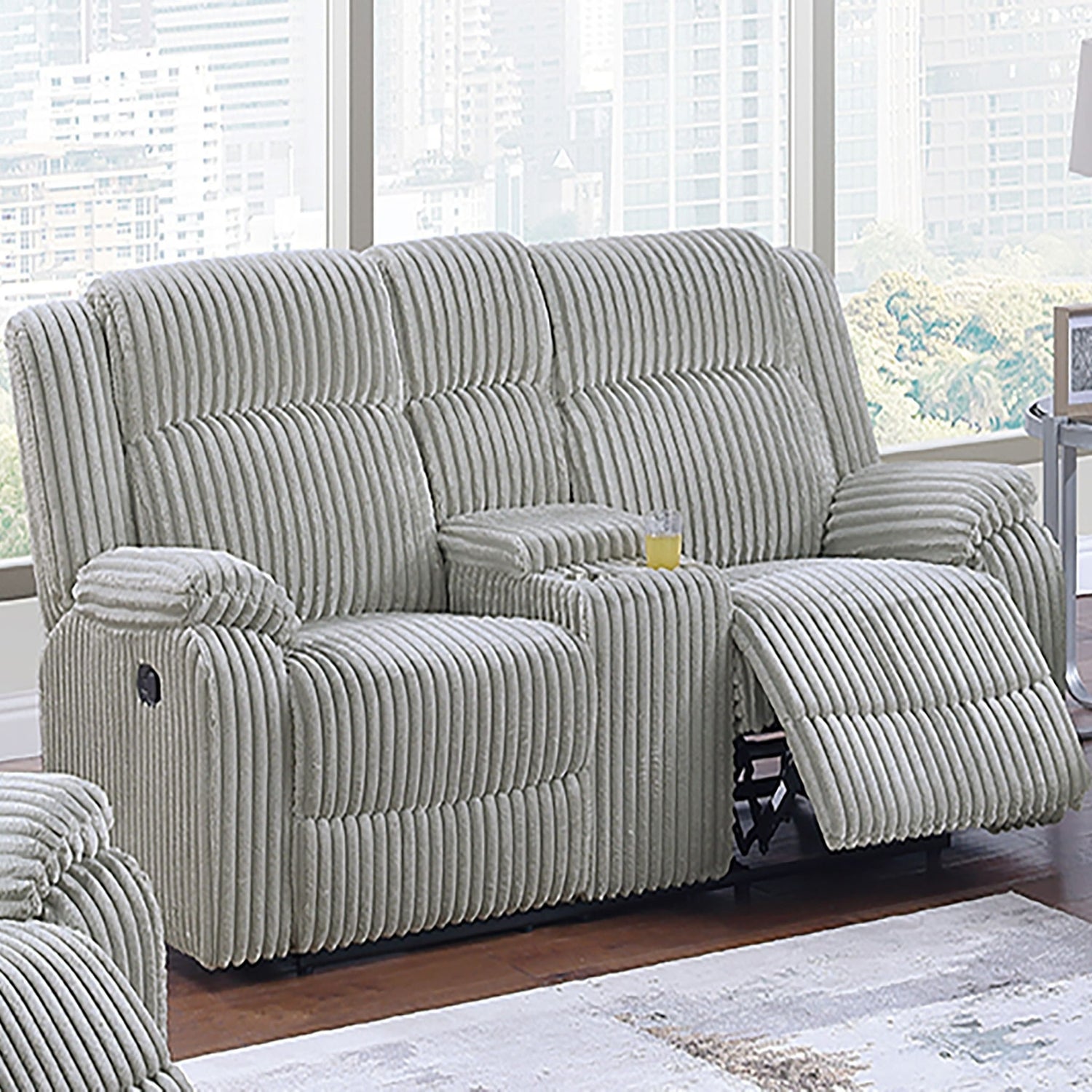 Modern Living Room Set With Pillow Arms