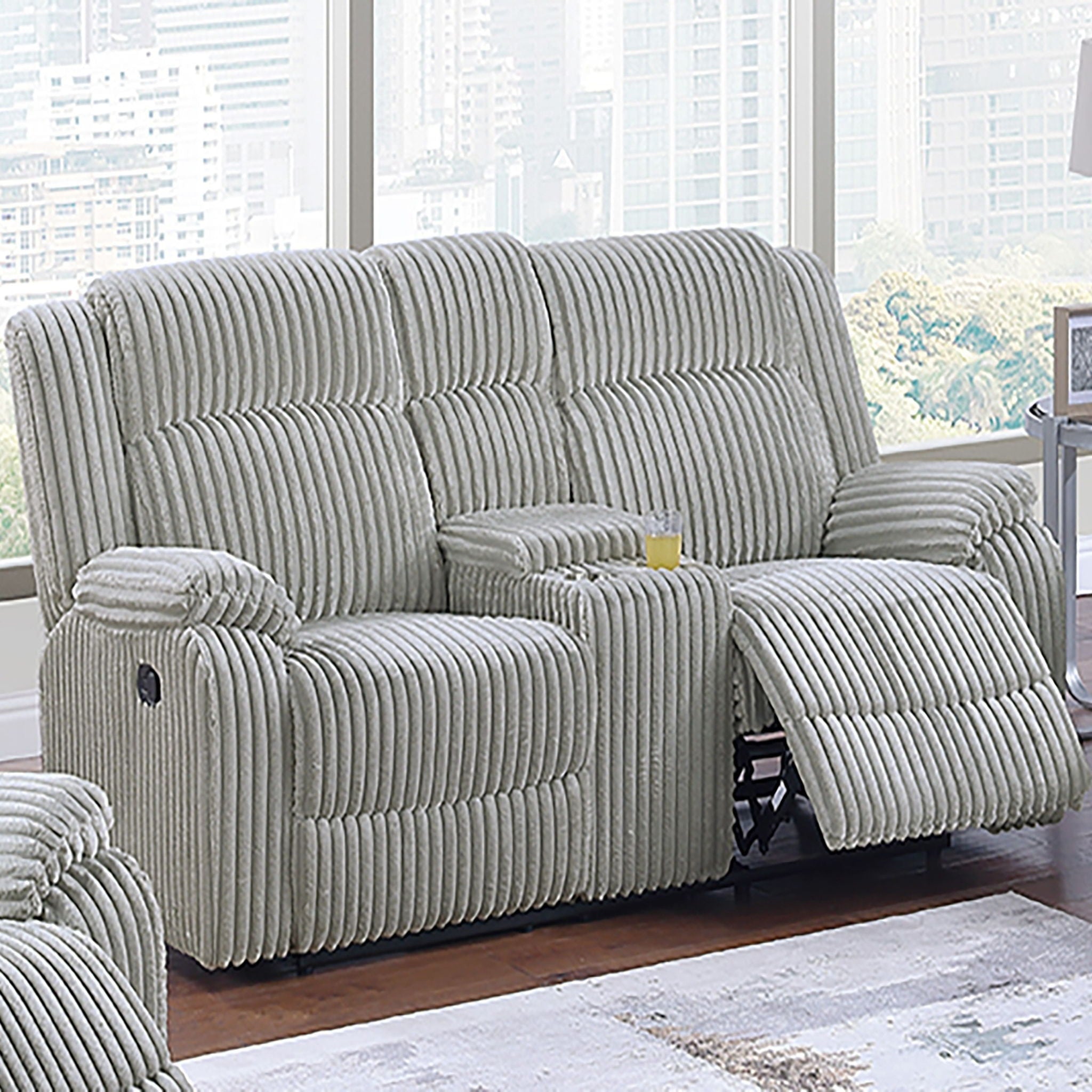 Modern Living Room Set With Pillow Arms