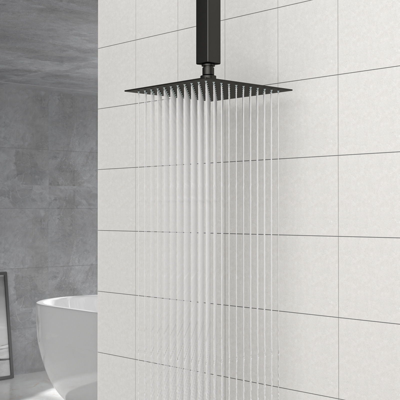 8&quot; Square Rain Shower Head, Ceiling / Wall Mount Stainless Steel Bath Fixture