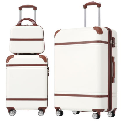 Hardshell Luggage Sets 3 Pieces 20&quot; / 28&quot; Luggages And Cosmetic Case Spinner Suitcase With Tsa Lock Lightweight