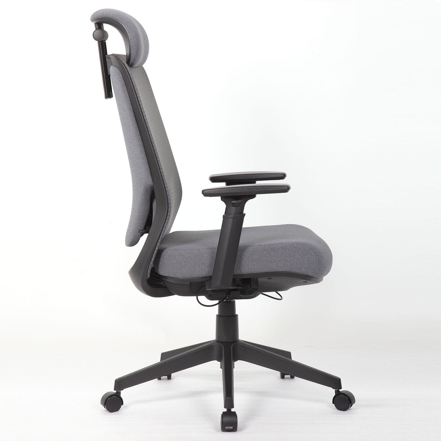 High Back Breathable Ergonomic Office Chair With Adjustable Headrest &amp; 5D Armrest, Height Adjustable Swivel - Antique Gray