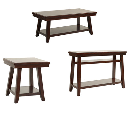 3 Piece Occasional Table Se, Coffee Table, End Table &amp; Sofa Table - Walnut