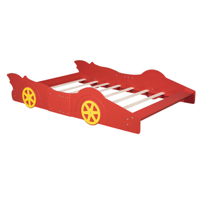 Race Car Shaped Platform Bed &amp; Wheels