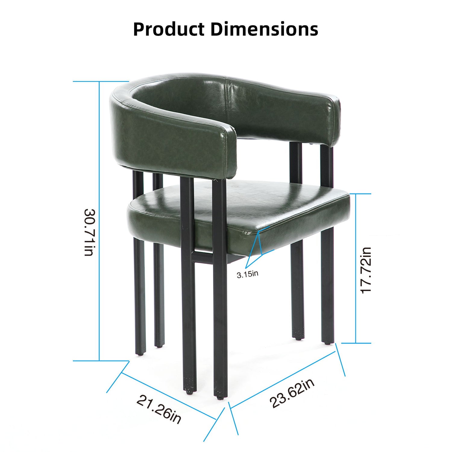 Modern Dining Upholstered Barrel Chair With Curved Back And Armrests