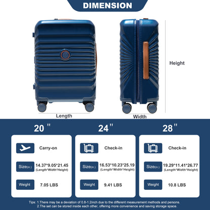 28&quot; Luggage Lightweight Suitcase Tsa Lock USB Port Luggage Wheel
