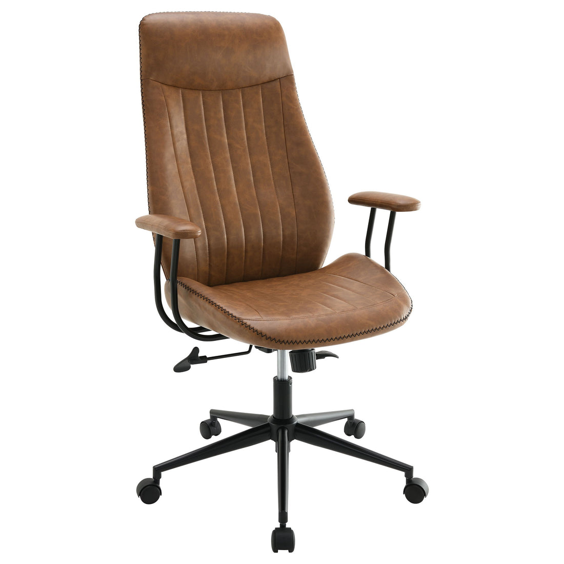 Hiram - Upholstered Adjustable Chair With High Back Support - Brown
