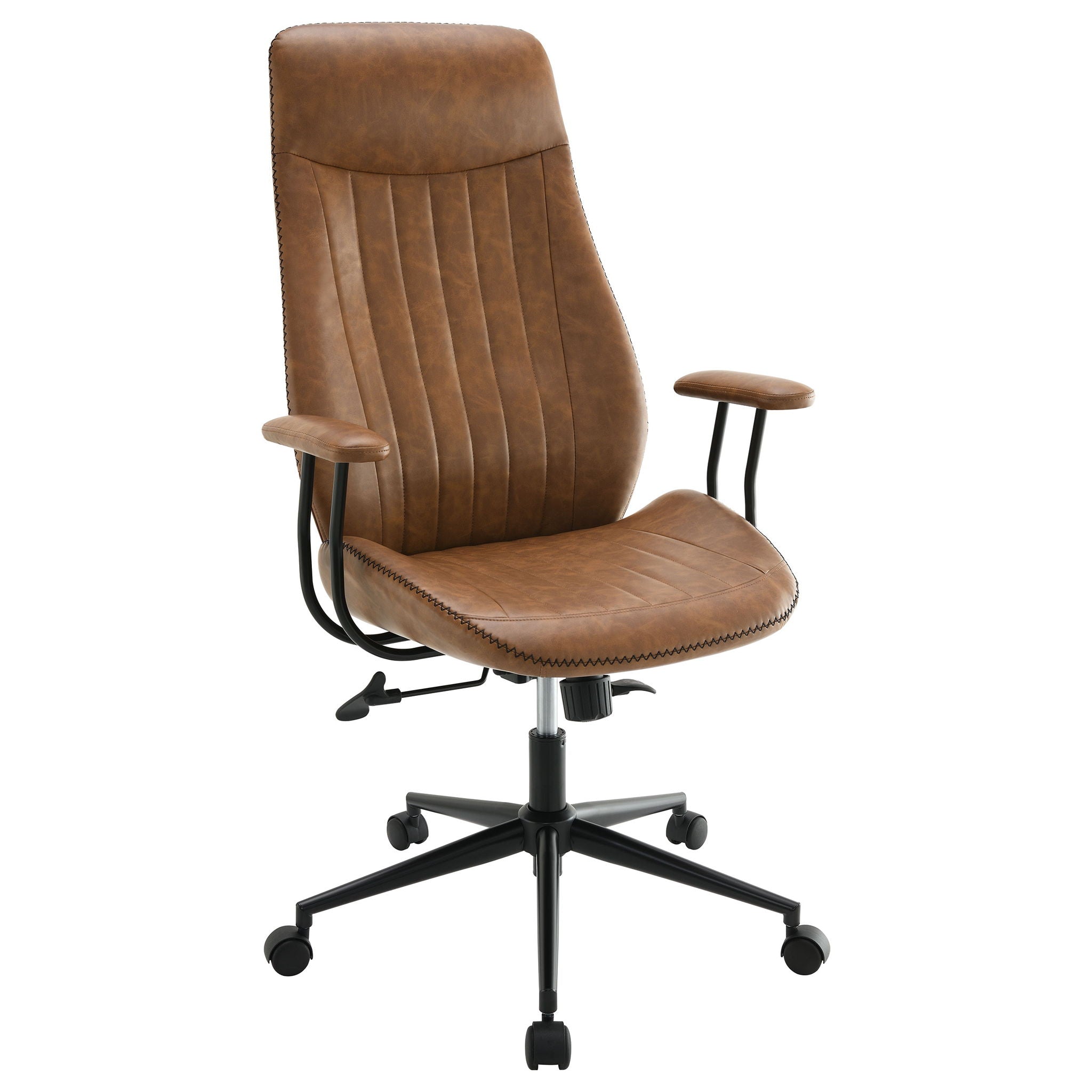 Hiram - Upholstered Adjustable Chair With High Back Support - Brown