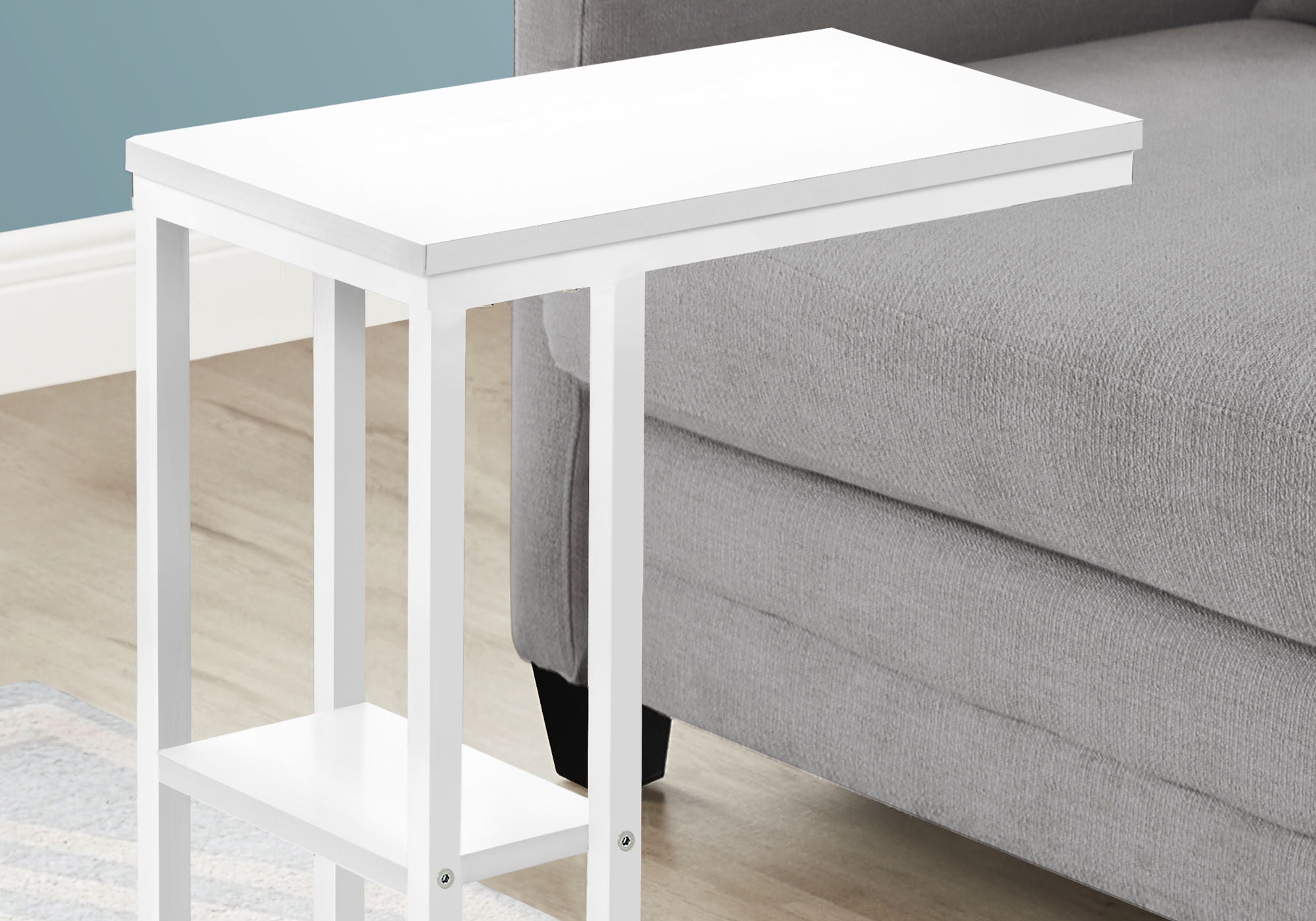 Accent Table, C - Shaped, Marble Look Contemporary &amp; Modern Convenient Design