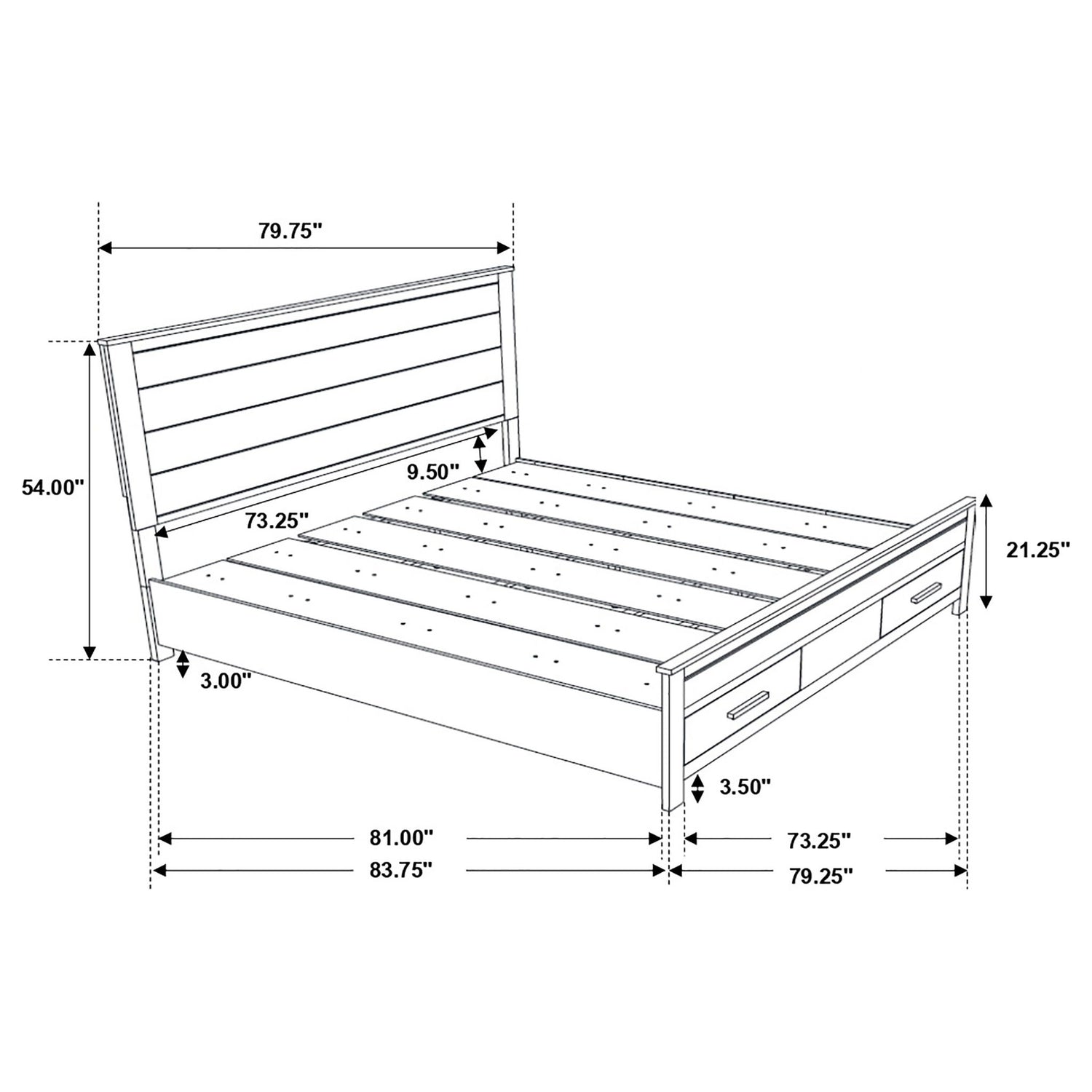 Greely - Eastern King Storage Bed - Brown