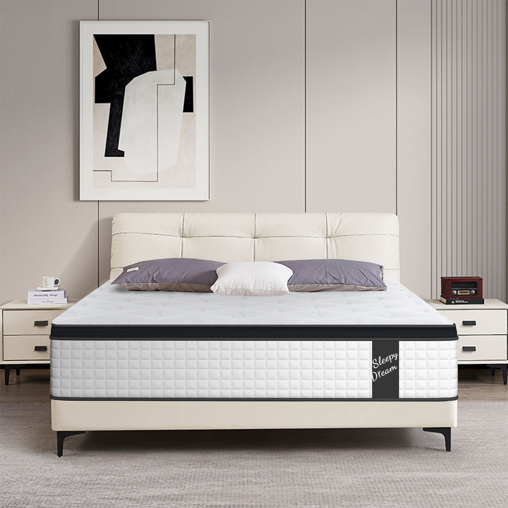 12&quot; Hybrid Mattress Individual Pocket Spring, 7 Zoned Memory Foam