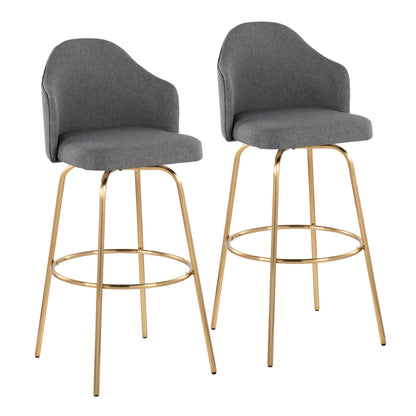Ahoy - Contemporary Fixed Height Bar Stool &amp; Round Footrest (Set of 2)
