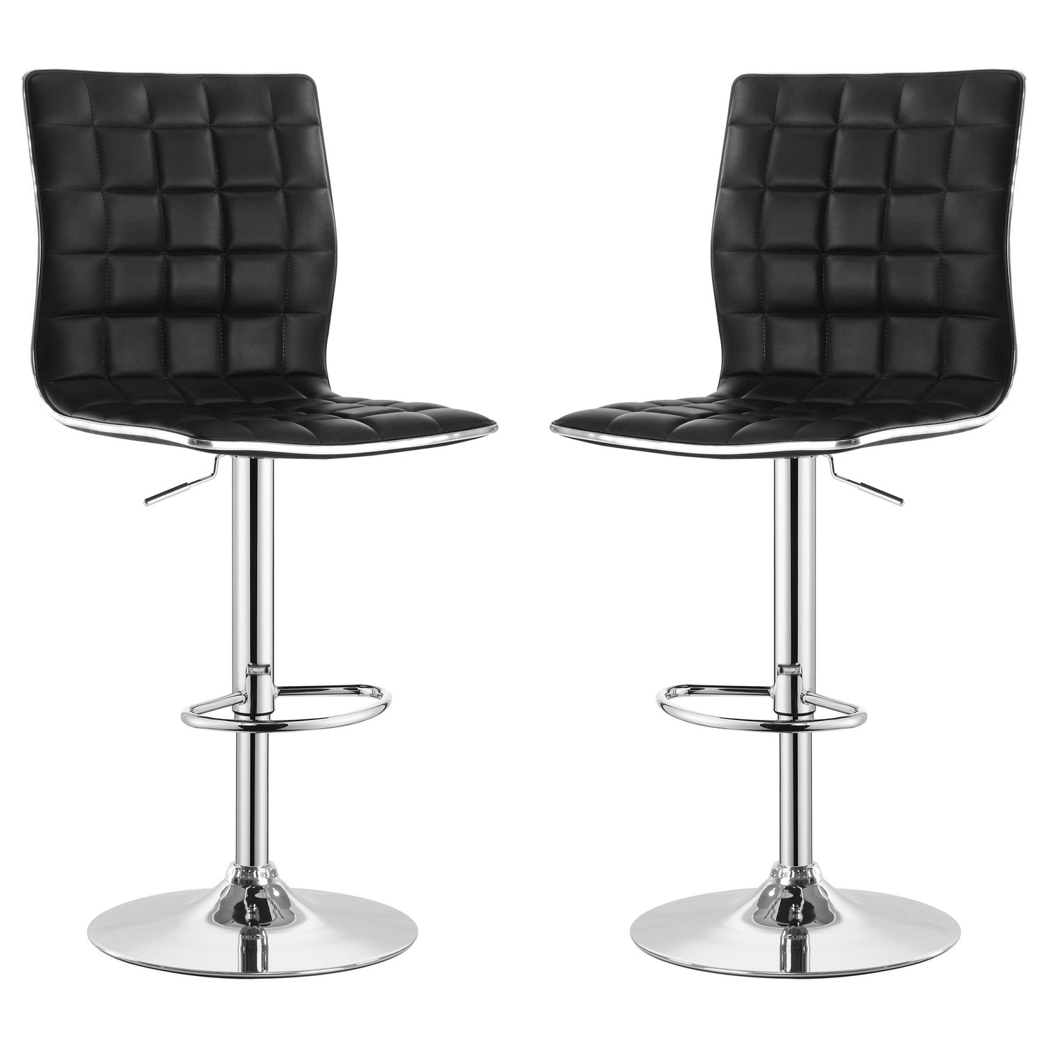 Waffle - Adjustable Bar Stool (Set of 2) - Black