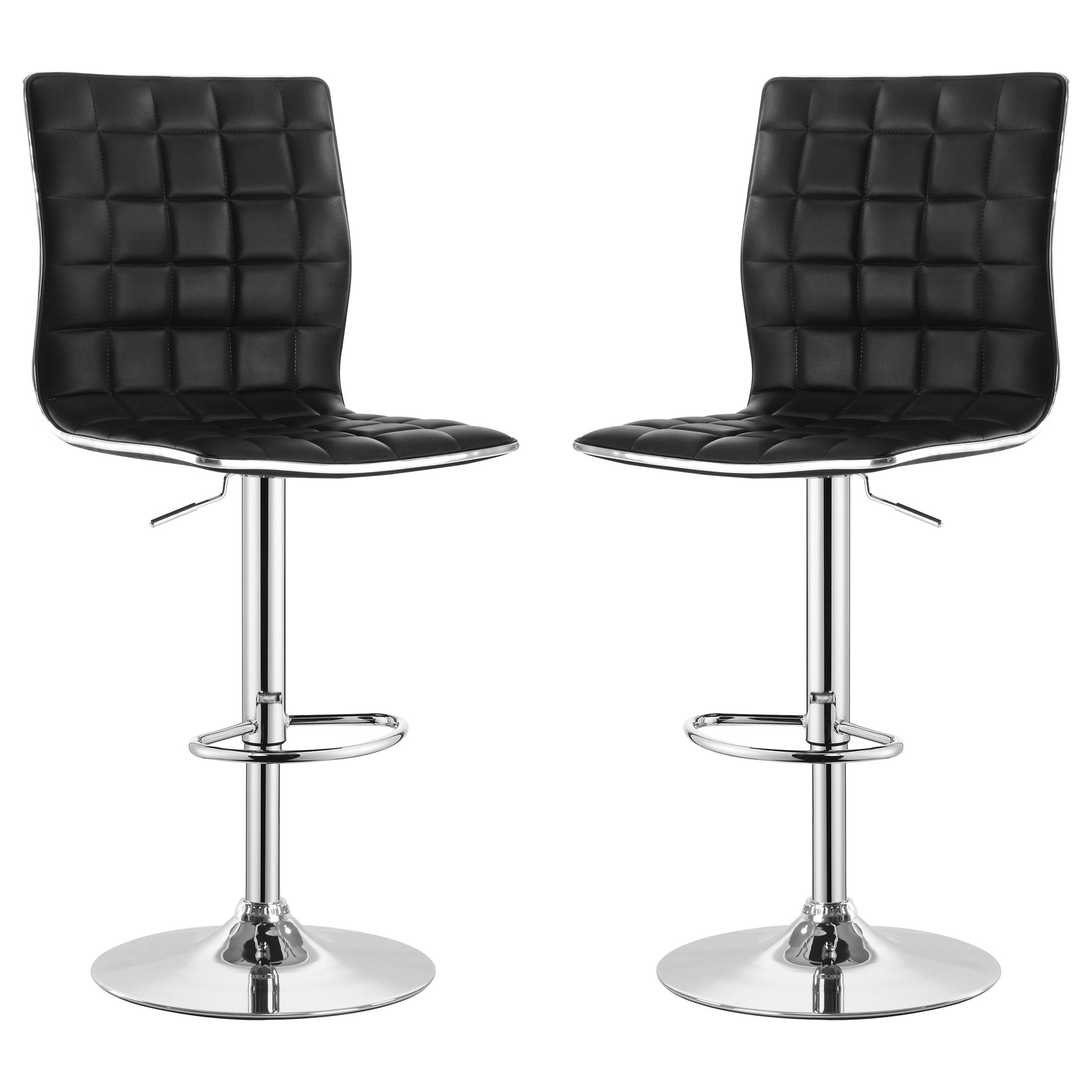 Waffle - Adjustable Bar Stool (Set of 2) - Black