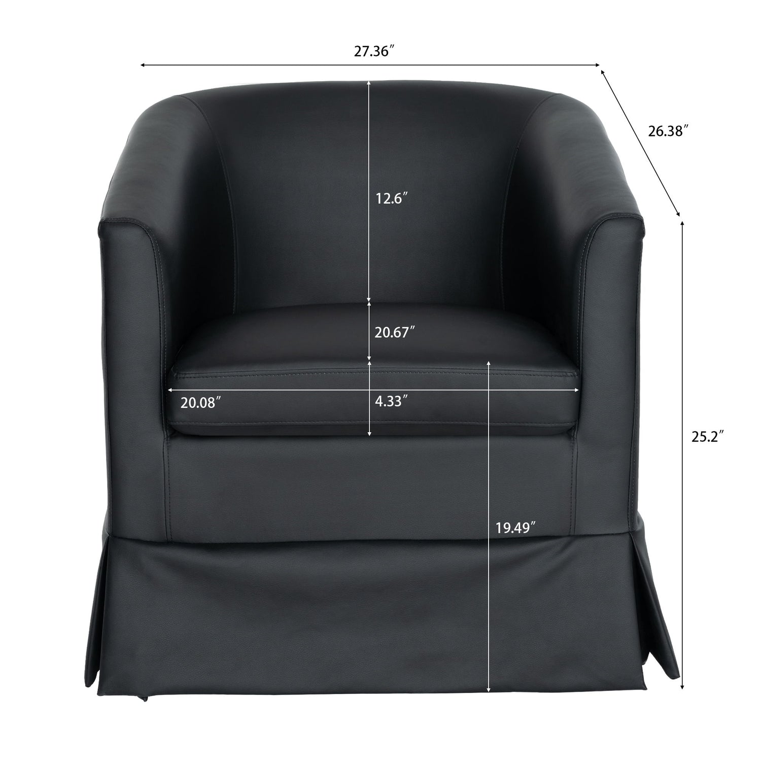 27.36&quot; Wide Swivel Chair