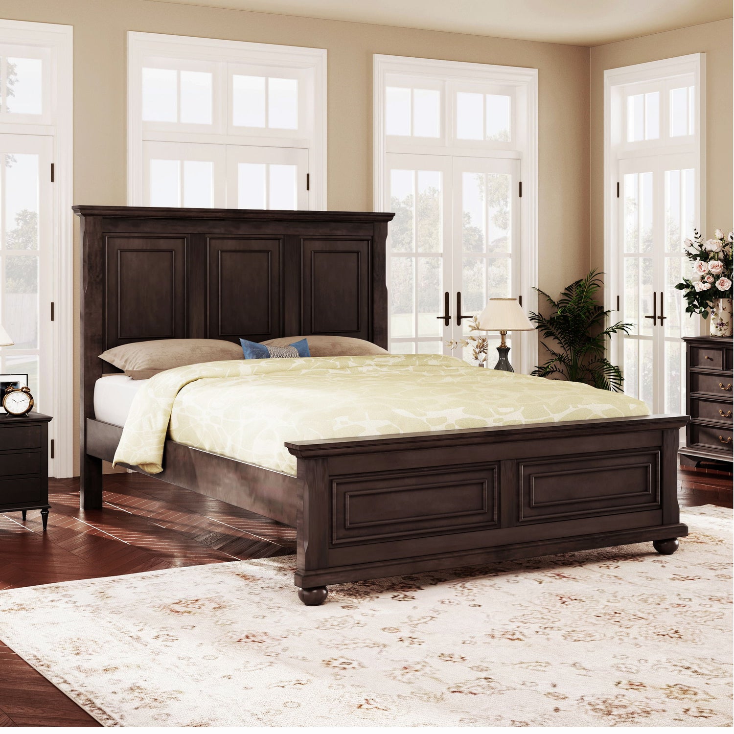 Vintage Tall Headboard Bed