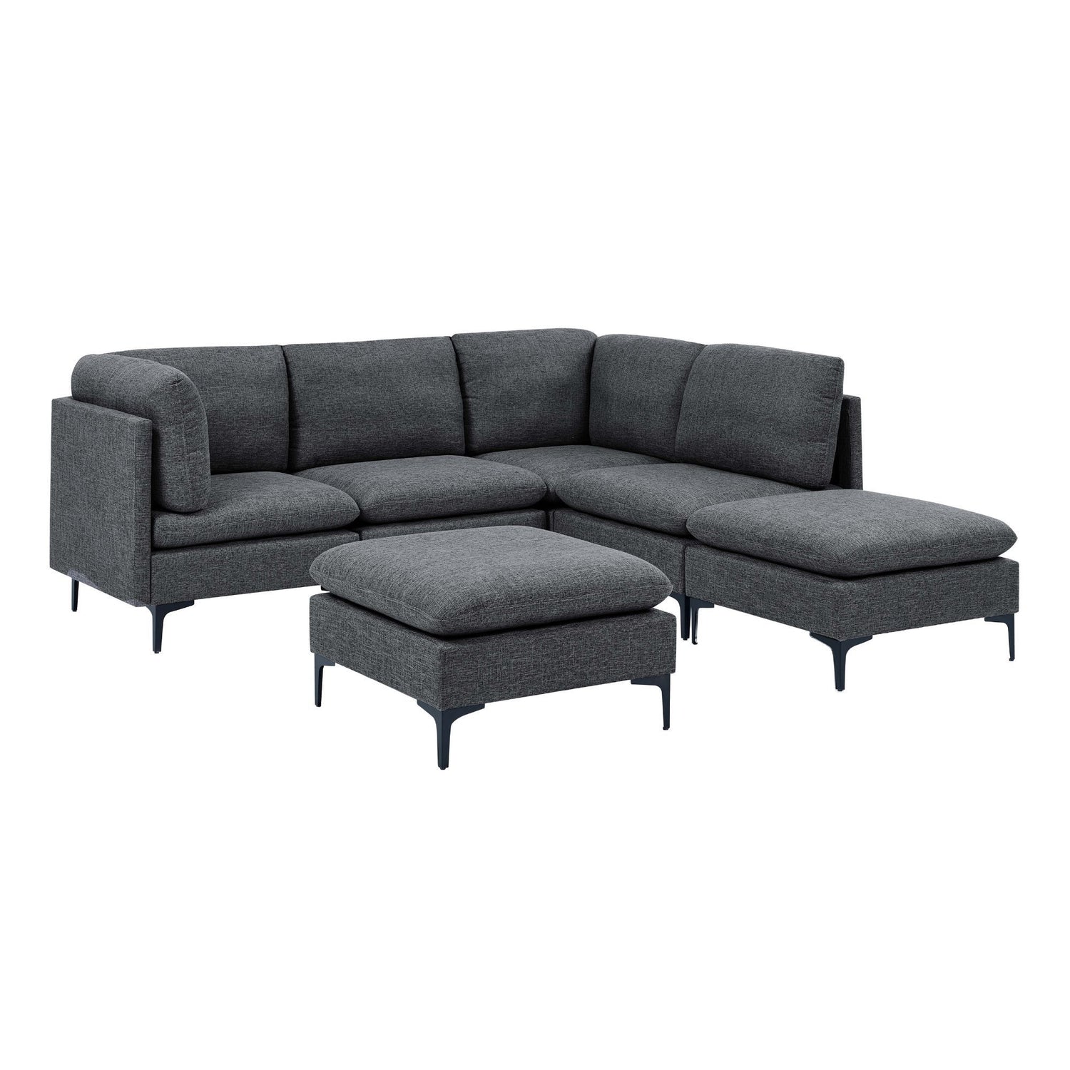 Upholstered Modular Sectional &amp; Tall Legs