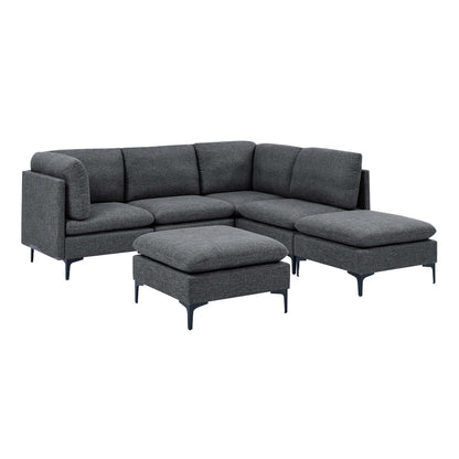 Upholstered Modular Sectional &amp; Tall Legs