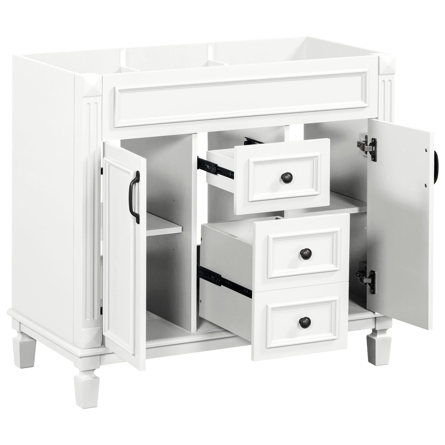 Bathroom Vanity Cabinet With 2 Soft Closing Doors And 2 Drawers
