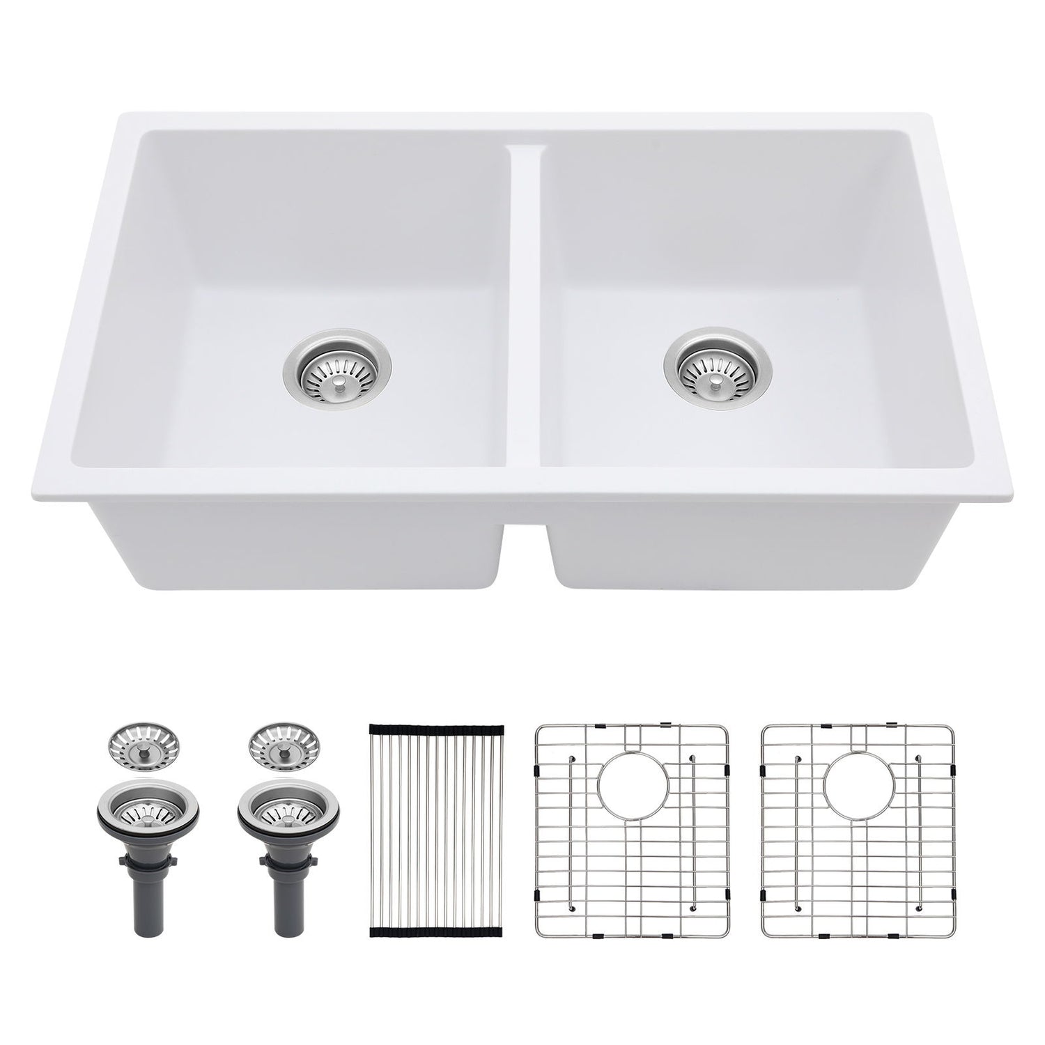 Granite Composite Double Bowl Undermount Kitchen Sink