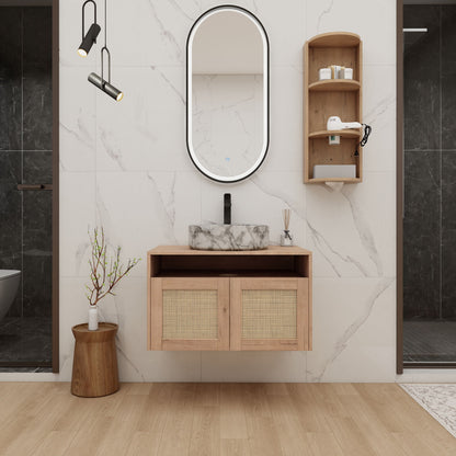 Bathroom Vanity &amp; Art Sink And Storage Rack, Float Mounting Design