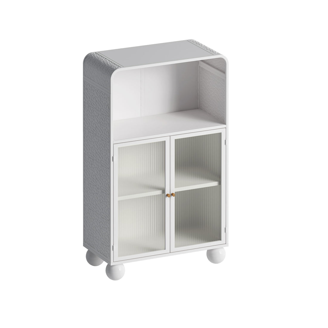 Storage Cabinet With Shelves And Glass Door, Freestanding Organizer For Bathroom - White