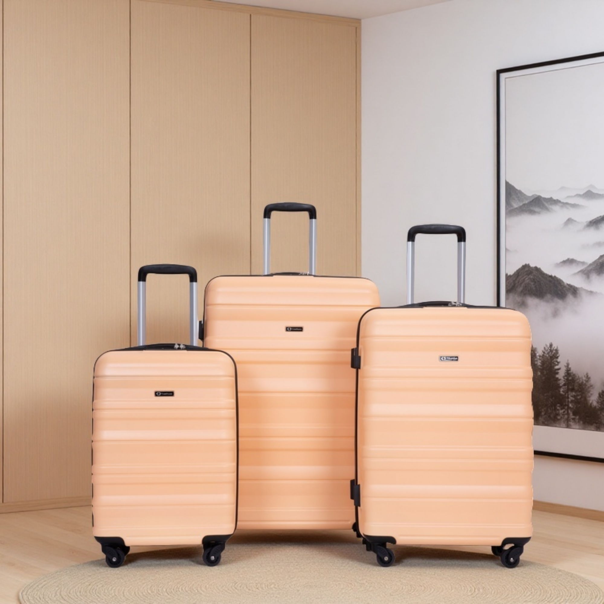 Expandable 3 Piece Luggage Sets Lightweight &amp; Durable Suitcase, Spinner Wheels, Tsa Lock