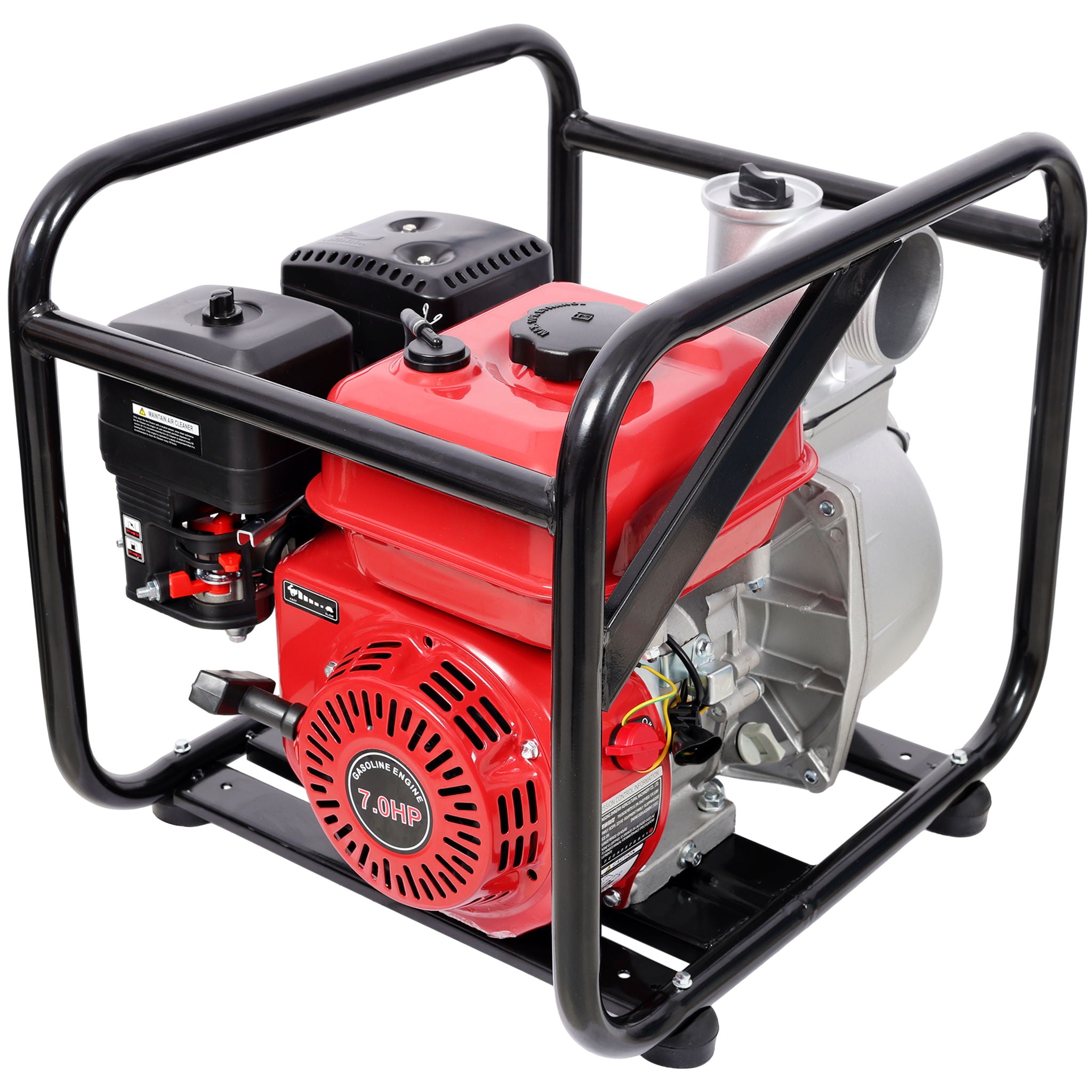 Gasoline Powered Water Pump 3&quot; Inlet &amp; Outlet, 264Gpm Flow, 7Hp Engine - Black / Red