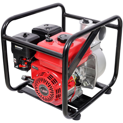 Gasoline Powered Water Pump 3&quot; Inlet &amp; Outlet, 264Gpm Flow, 7Hp Engine - Black / Red