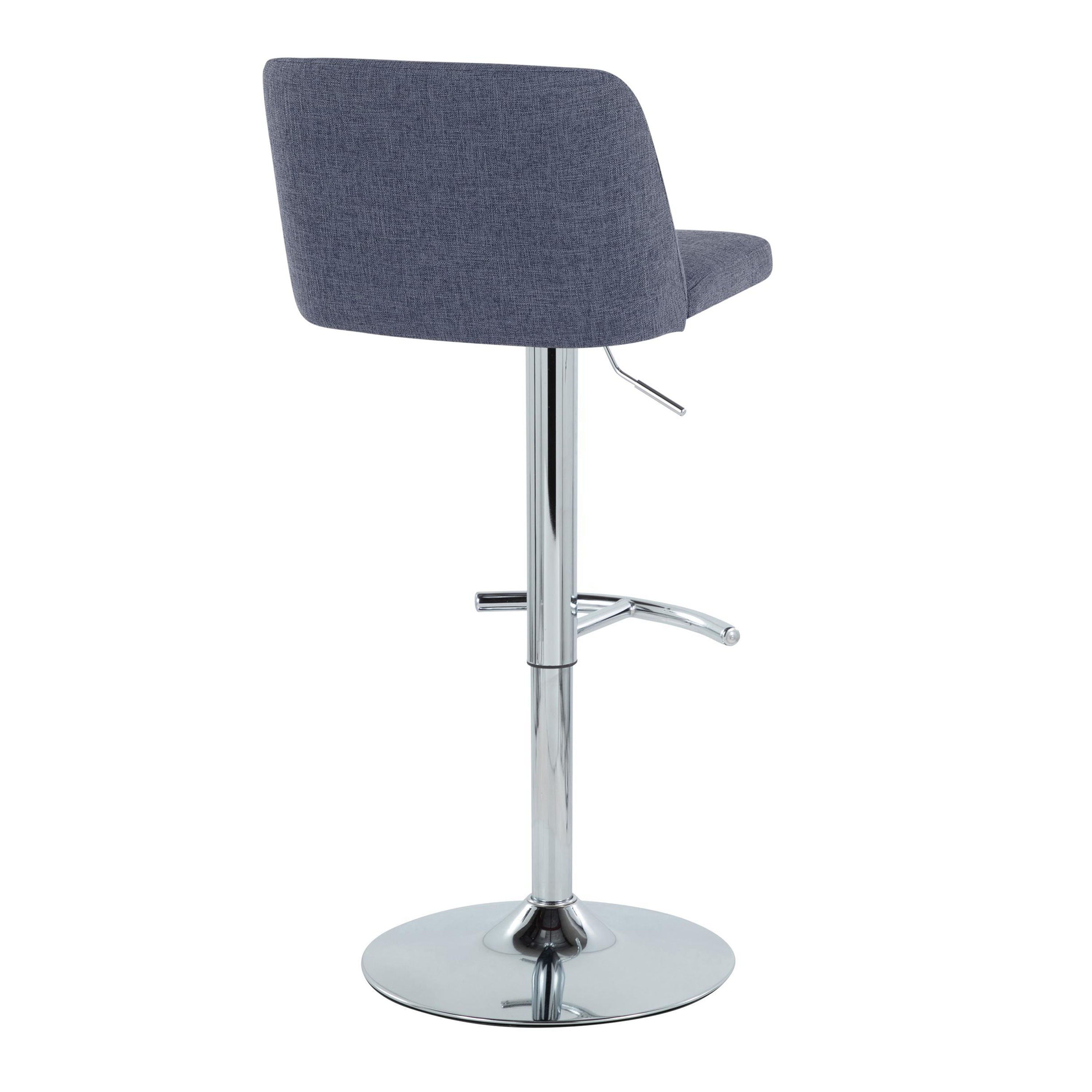 Toriano - Contemporary Adjustable Barstool With Swivel &amp; Rounded T Footrest (Set of 2)
