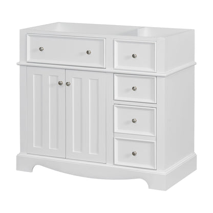 Vanity Without Basin Sink, Frame Bathroom Storage Cabinet, Freestanding Vanity With 3 Drawers &amp; Adjustable Shelf
