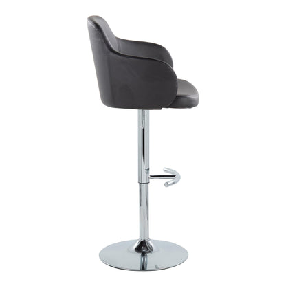 Boyne - Contemporary Adjustable Barstool With Swivel &amp; Rounded T Footrest (Set of 2)