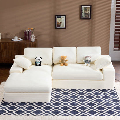 Compressed Sofa With 3 Back Cushions, 2 Throw Pillows