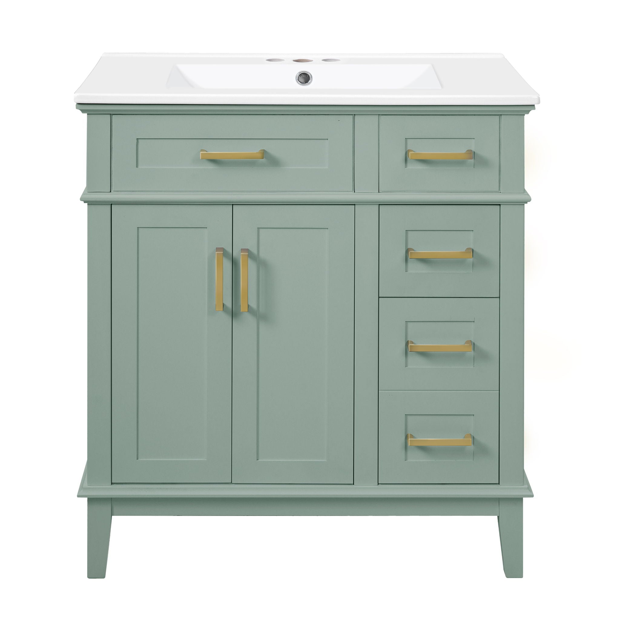 Modern Bathroom Vanity With Sink, Storage Cabinet, Soft Close Doors, Deep &amp; Standard Drawers