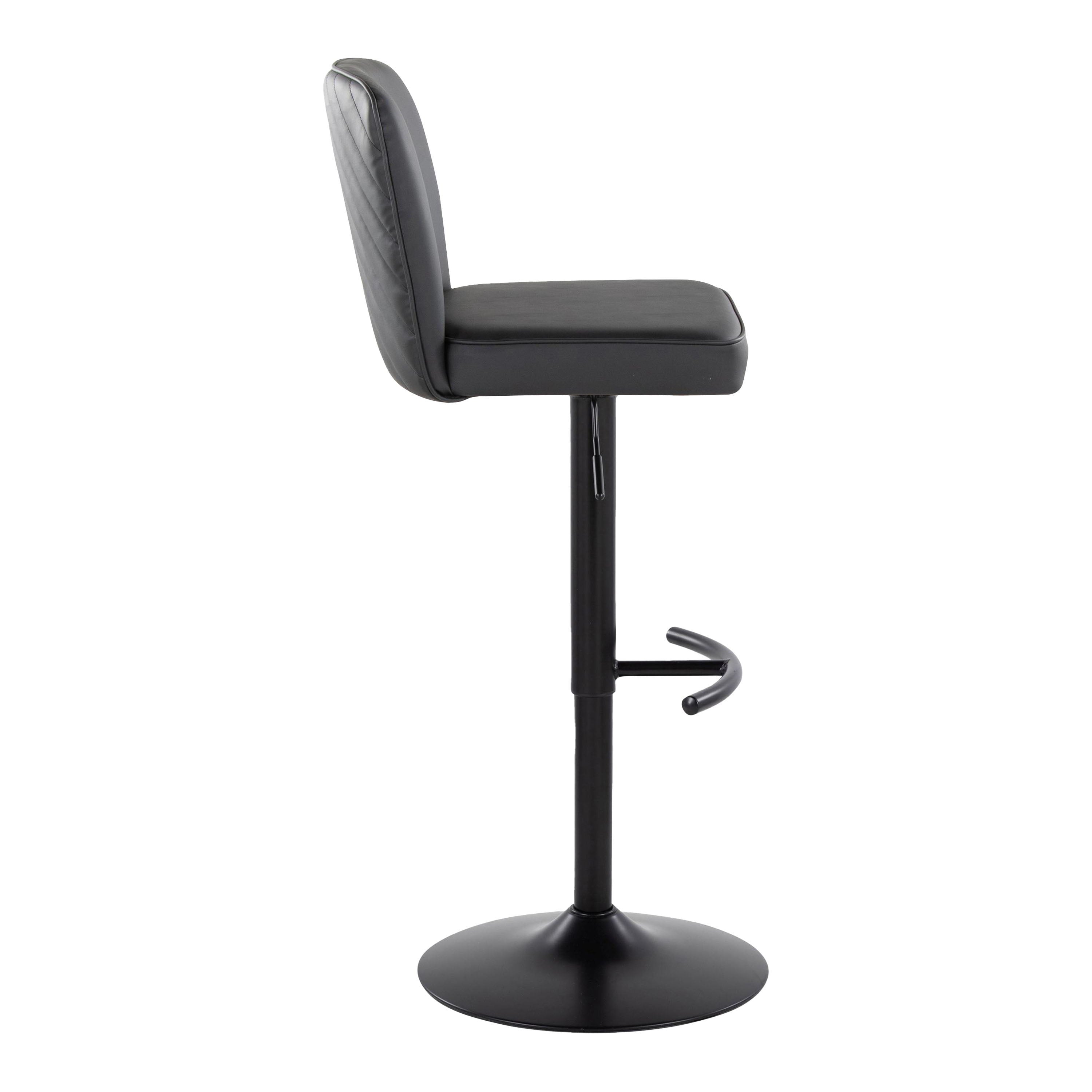 Henry - Contemporary Adjustable Barstool &amp; Swivel With Rounded T Footrest (Set of 2)
