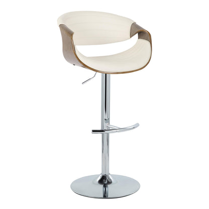 Symphony - Mid Century Modern Adjustable Barstool With Swivel &amp; Rounded T Footrest (Set of 2)