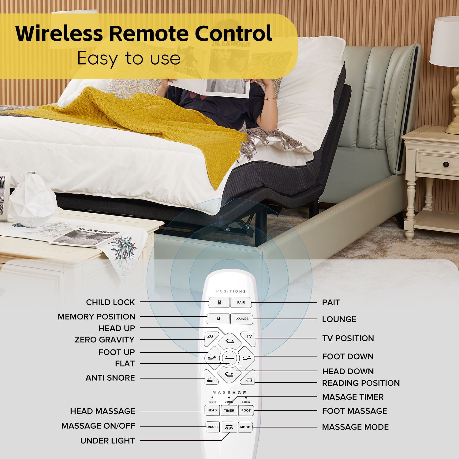 Ergonomic Adjustable Bed &amp; Zero Gravity Base