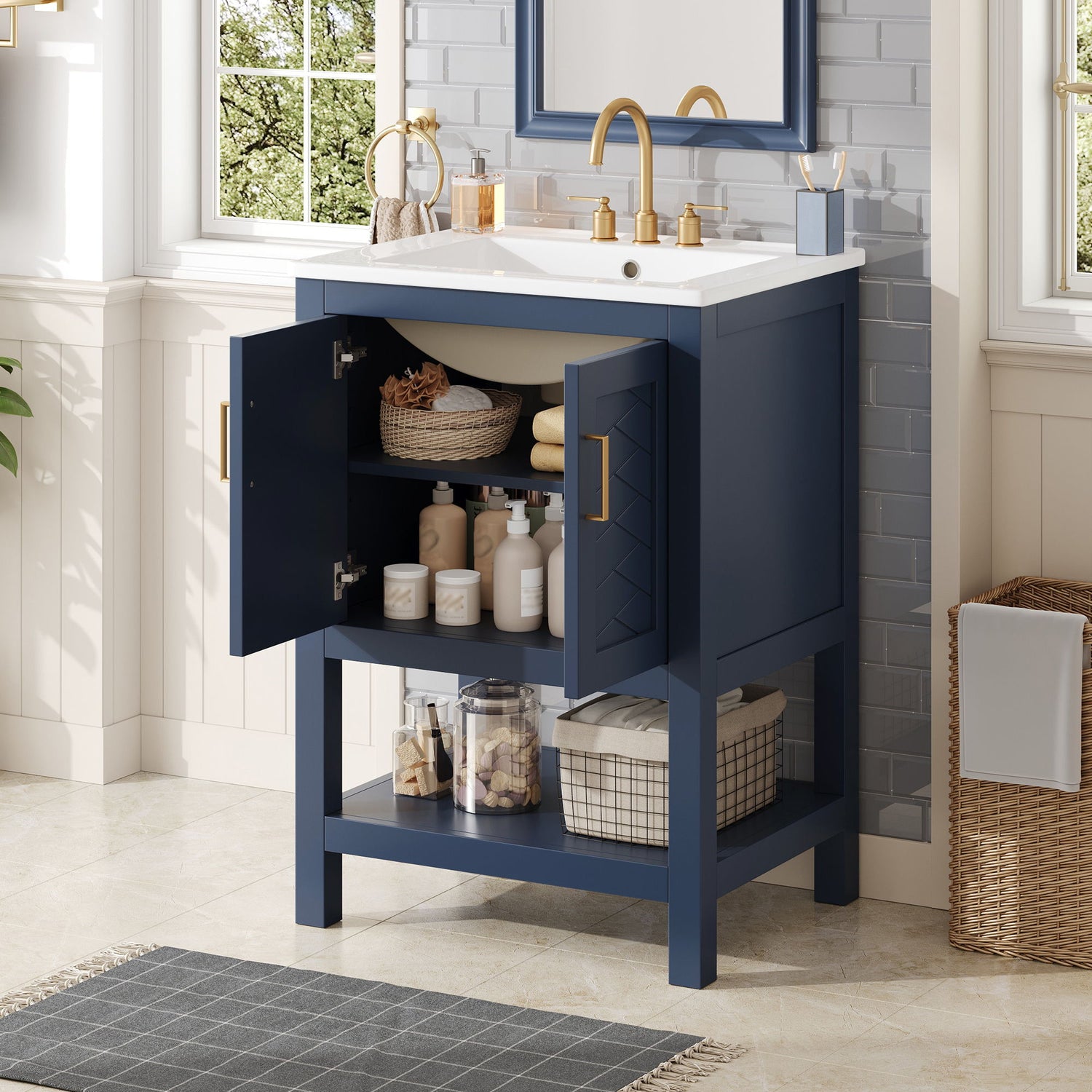 Modern Bathroom Vanity With Elegant Twill Design