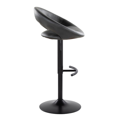 Posh - Contemporary Adjustable Barstool With Swivel &amp; Rounded T Footrest (Set of 2)